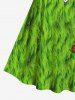 Plus Size Christmas Elf Claws Santa Claus Costume Print Vintage Dress -  