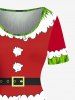 Plus Size Christmas Elf Claws Santa Claus Costume Print Vintage Dress -  
