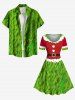 Plus Size Christmas Elf Claws Santa Claus Costume Print Vintage Dress -  