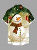 Chemise à boutons et poche pour homme, grande taille, motif bonhomme de neige, étoile et flocon de neige, pour Noël. - Vert 6XL