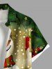 Chemise à boutons et poche pour homme, grande taille, motif bonhomme de neige, étoile et flocon de neige, pour Noël. - Vert 6XL