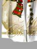 Chemise à boutons et poche pour homme, grande taille, motif bonhomme de neige, étoile et flocon de neige, pour Noël. - Vert 6XL