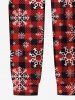 Plus Size Men's Christmas Plaid Snowflake Print Jogger Pants -  