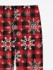 Plus Size Men's Christmas Plaid Snowflake Print Jogger Pants -  