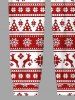Plus Size Men's Christmas Elk Snowflake Print Jogger Pants -  