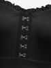 Robe asymétrique grande taille à épaules dénudées, fermeture à agrafes et superpositions, ourlet asymétrique. - Noir L | US 12