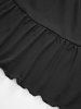 Plus Size Cold Shoulder Hook and Eye Layered Cinched High Low Asymmetric Dress -  