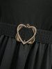 Plus Size Solid Pockets A Line Dress with Removable Belt -  