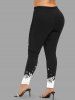 Christmas Light Coconut Tree Pineapple Flamingo Snowflake Print Plus Size Matching Set -  