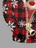 Christmas Elk Snowflake Plaid Zipper 3D Print Plus Size Matching Outfit For Couples -  