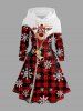 Christmas Elk Snowflake Plaid Zipper 3D Print Plus Size Matching Outfit For Couples -  