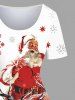 Christmas Santa Claus Snowflake Elk Print Plus Size Matching Outfit For Couples -  
