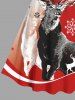 Christmas Santa Claus Snowflake Elk Print Plus Size Matching Outfit For Couples -  