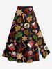 Christmas Gingerbread Star Bowknot Candy Snowflake Print Plus Size Matching Outfit For Couples -  