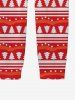 Pantalon de jogging imprimé sapins de Noël pour homme grande taille - Rouge 5XL