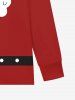 Plus Size Men's Christmas Santa Claus Buttons Belt Print Long Sleeves T-shirt -  