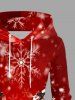 Plus Size Christmas Tree Elk Snowflake Print Lace Up Drawstring Hoodie Dress -  