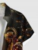 Chemise à poches boutonnées grande taille pour homme, imprimée de la Nativité de Jésus. - Brun Légère 6XL