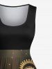 Robe trapèze vintage grande taille imprimée crèche de Noël - Noir 6X