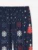 Pantalon de jogging pyjama imprimé sapin de Noël et flocons de neige pour homme grande taille - Bleu Marine 3XL