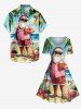 Plus Size Christmas Ball Santa Claus Flowers Flamingo Seascape Print Vintage Dress -  