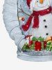 Plus Size Christmas Ball Snowman Snowflake Gift Box Print Pocket Drawstring Hoodie For Men -  