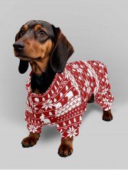 Pet's Christmas Tree Polar Bear Snowflake Print Pajama -  