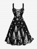 Christmas Tree Snowflake Print Plus Size Matching Outfit For Couples -  
