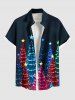 Colorful Glitter Christmas Tree Print Plus Size Matching Outfit For Couples -  