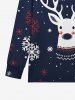 Men's Pajama Christmas Elk Snowflake Print T-shirt and Jogger Pants Plus Size Matching Set -  