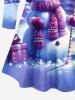 Christmas Tree Snowman Snowflake Print Plus Size Matching Set -  