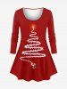 Christmas Tree Santa Claus Glitter 3D Print Plus Size Matching Pajama Set -  