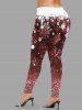 Christmas Snowflake Tie Dye Colorblock Print Plus Size Matching Set -  