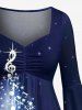Christmas Tree Galaxy Star Musical Notes Print Plus Size Matching Outfit For Couples -  