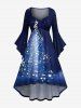 Christmas Tree Galaxy Star Musical Notes Print Plus Size Matching Outfit For Couples -  