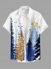 Christmas Tree Star Paint Splatter Sparkling Sequin 3D Print ​Plus Size Matching Outfit For Couples -  
