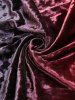 Robe débardeur en velours à imprimé ombré grande taille, cache-cœur, fronces et œillets, bretelles en similicuir. - Rouge foncé 2X | US 18-20