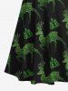 Plus Size Glitter Christmas Tree Elk Print Cold Shoulder Crisscross A Line Maxi Dress -  