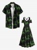 Plus Size Glitter Christmas Tree Elk Print Cold Shoulder Crisscross A Line Maxi Dress -  
