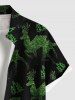 Chemise à poches boutonnées grande taille pour homme, imprimé sapin de Noël et élans pailletés - Noir 6XL
