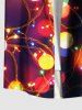 Plus Size Christmas Light Glitter 3D Print Buttons Pocket Shirt For Men -  