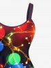 Robe débardeur imprimée 3D à paillettes et lumières de Noël grande taille - Noir 4X
