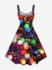 Robe débardeur imprimée 3D à paillettes et lumières de Noël grande taille - Noir 6X