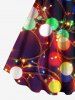 Robe débardeur imprimée 3D à paillettes et lumières de Noël grande taille - Noir 6X