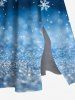 Plus Size Christmas Snowflake Galaxy Sparkling Sequin 3D Print Split Midi Dress -  