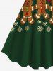 Plus Size Christmas Ball Gingerbread Snowflake Print Tank Dress -  