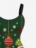 Robe débardeur grande taille imprimée boules de Noël, pain d'épice et flocons de neige - Vert 6X