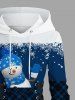 Plus Size Christmas Snowman Snowflake Plaid Colorblock Print Lace Up Drawstring Hoodie Dress -  
