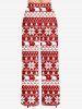 Tenues assorties pour chien et maître avec imprimé sapin de Noël, ours polaire et flocons de neige - Rouge 
