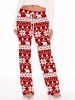 Tenues assorties pour chien et maître avec imprimé sapin de Noël, ours polaire et flocons de neige - Rouge 